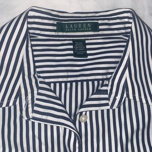 Lauren by Lauren blue and white button up